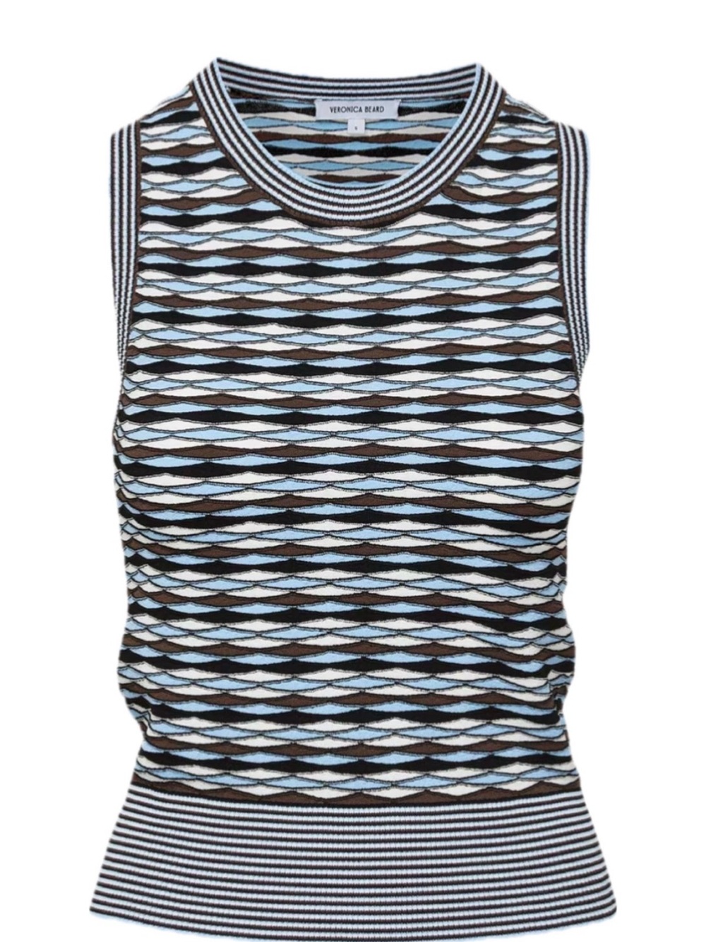 Veronica Beard Jerrel Sleeveless Knit Tank Top size XS Blue Jay Multi